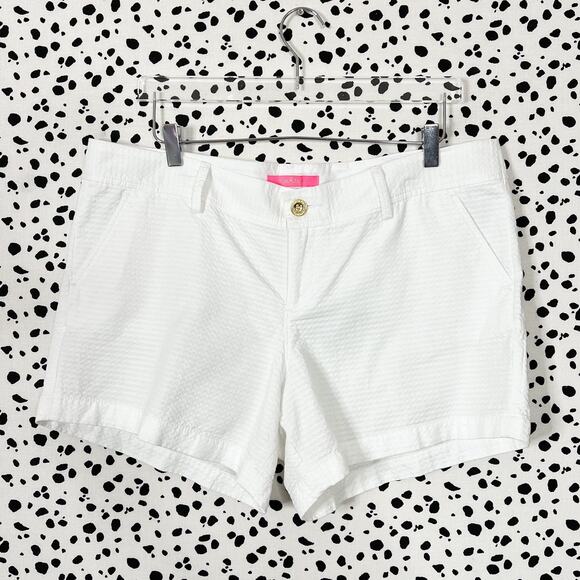 Lilly Pulitzer Pants - Lilly Pulitzer | Plus Size Resort White Solid Callahan Jacquard Summer Shorts 16